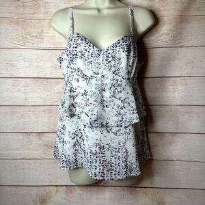 Cabi Size L On the Clock Tiered Ruffle Cami